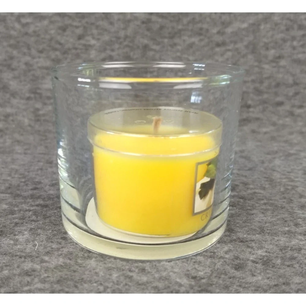 Slatkin Co Bath Body Works Mini‎ Candle CREAMY PUMPKIN 1.6 oz Clear Glass Holder